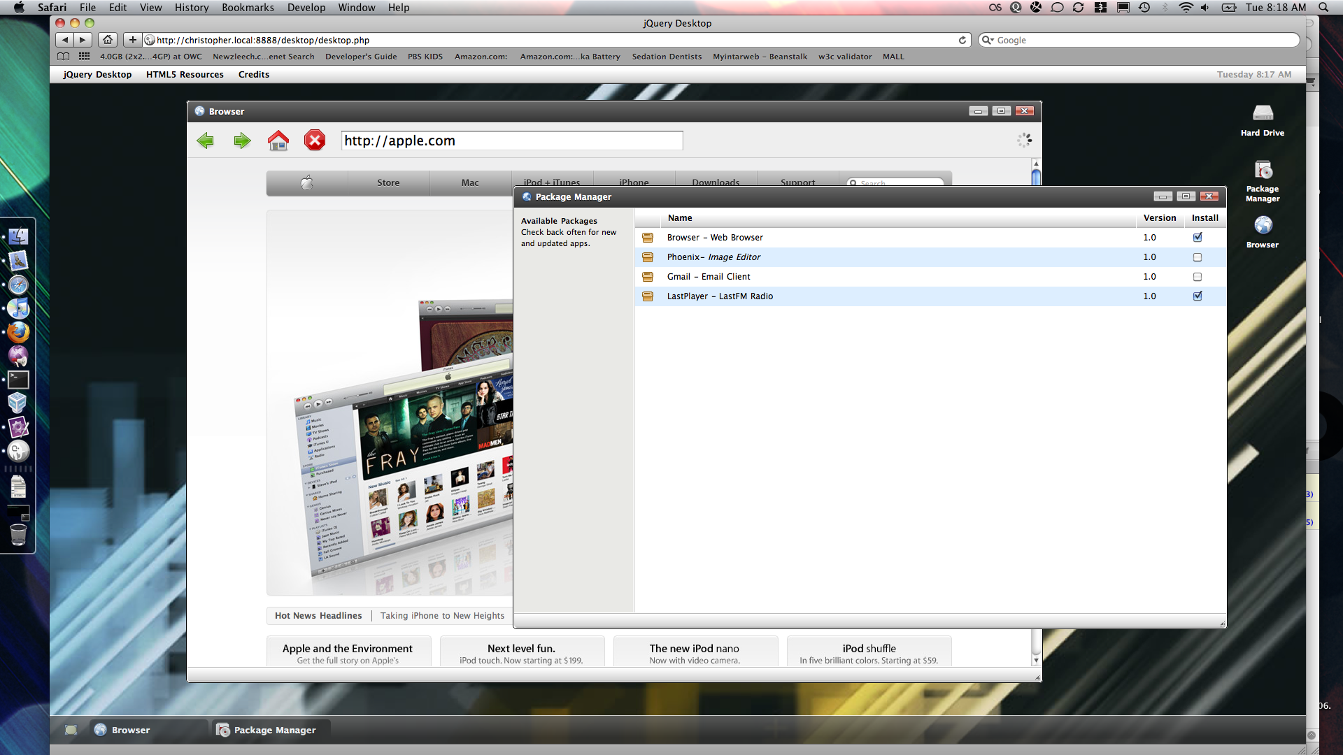 Additions to jQuery Desktop