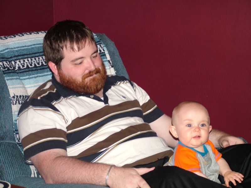 Daddy and Jakob sitting around