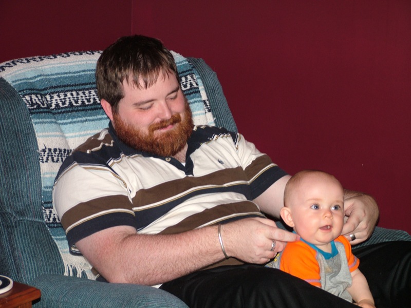 Daddy and Jakob sitting around