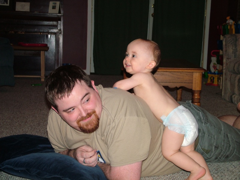 Daddy is a very comfortable pillow