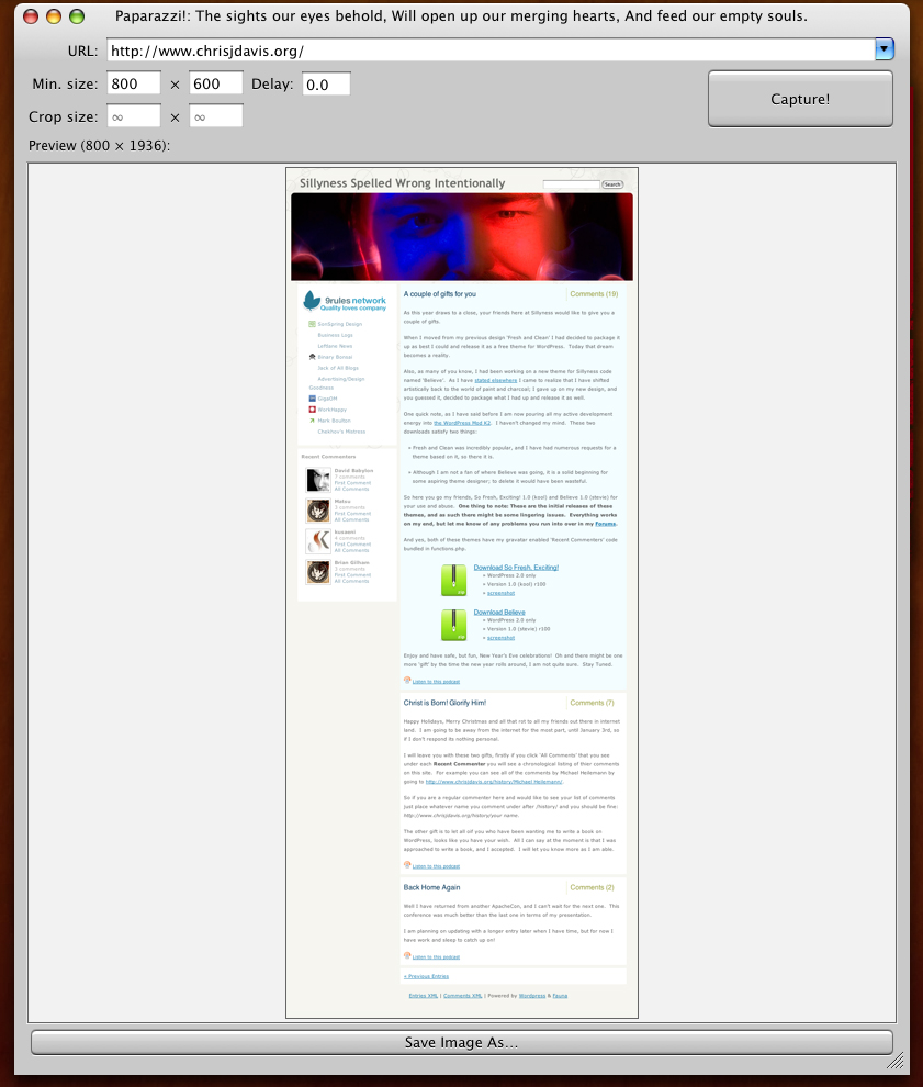 Favorite OS X App: Paparazzi