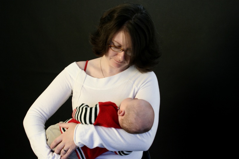Heather holding Jakob