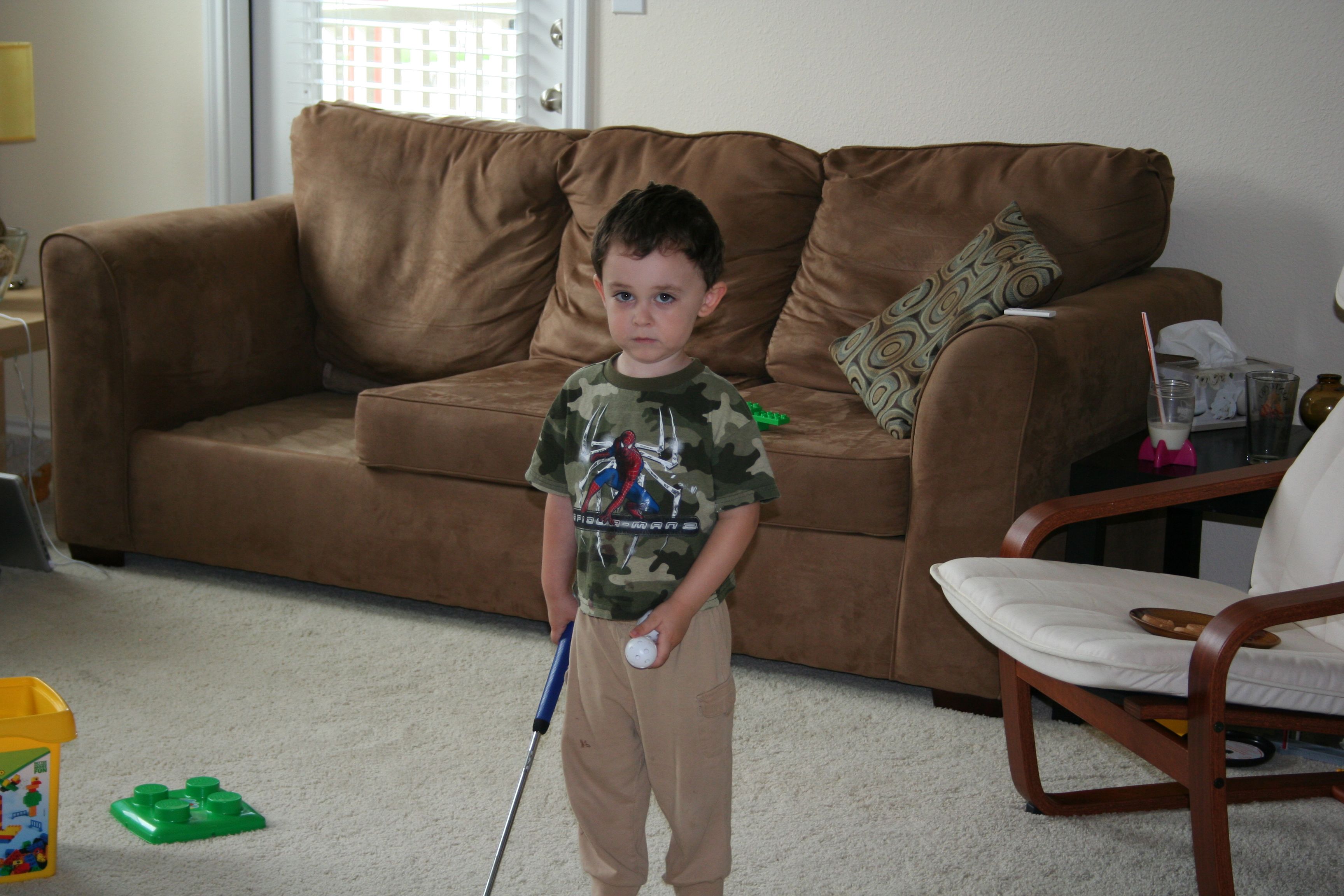 Jakob practicing golf