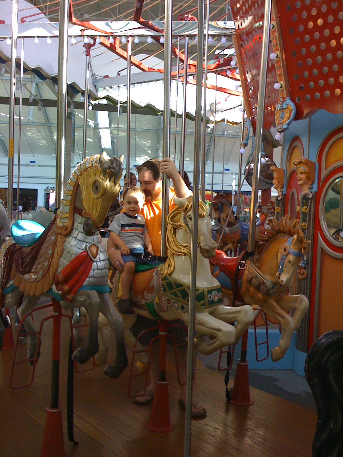 Jakob's first carousel ride