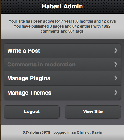 Just some updated shots for the mobile admin