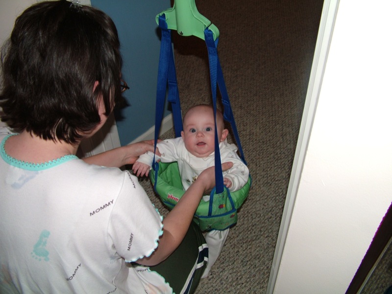 Playing in his swing for the 1st time
