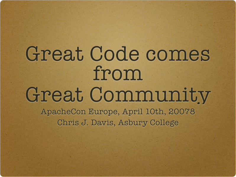 Presentation Cover slide