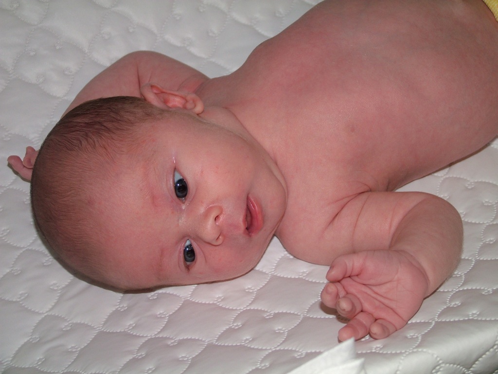 This boy loves his changing table