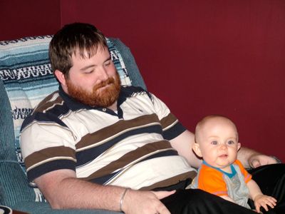 Daddy and Jakob sitting around