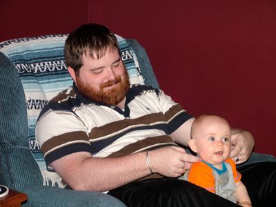 Daddy and Jakob sitting around