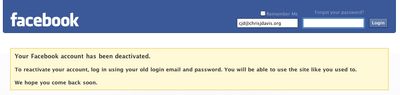 Finished deactivating account