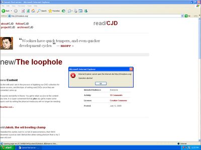 My site under IE 6