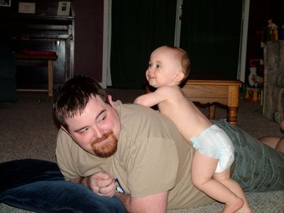 Daddy is a very comfortable pillow