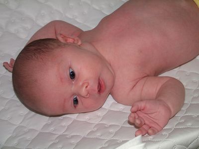 This boy loves his changing table
