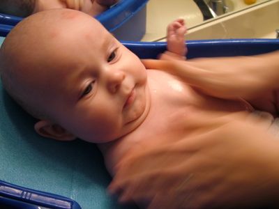 1st Bath in my big Boy Bath Tub