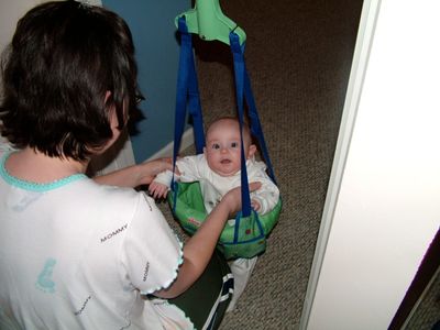 Playing in his swing for the 1st time