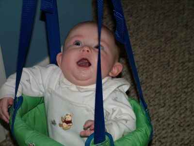 Playing in his swing for the 1st time